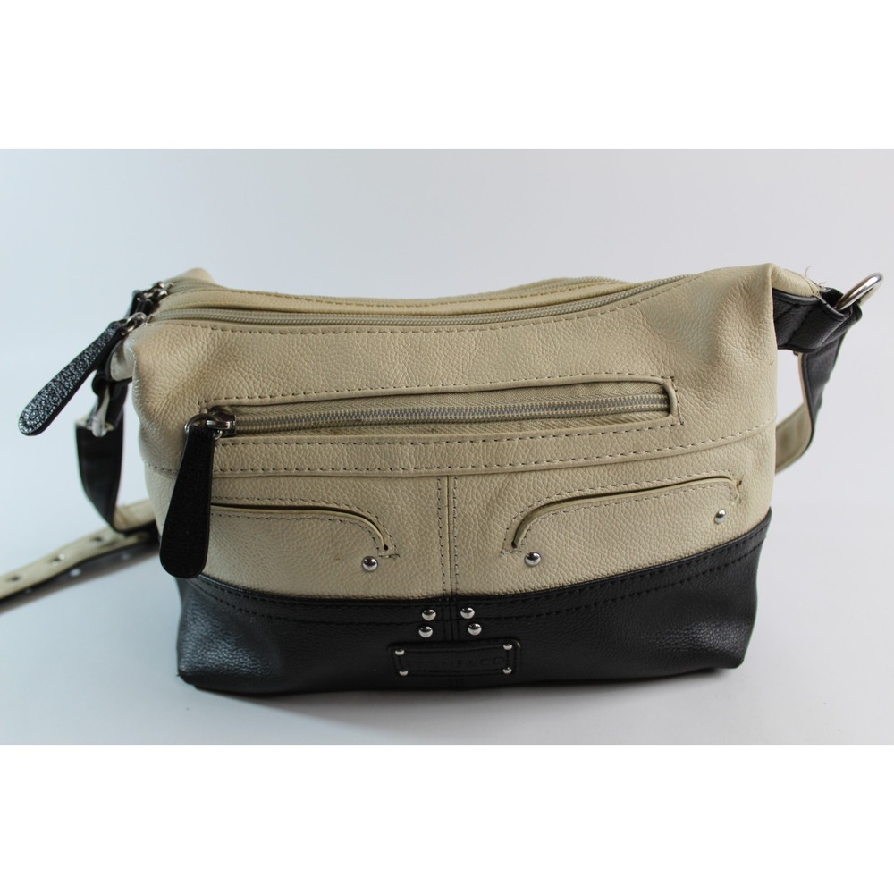 Stone &Co Black, Cream, Tan Purse with Multi Compartments Pockets